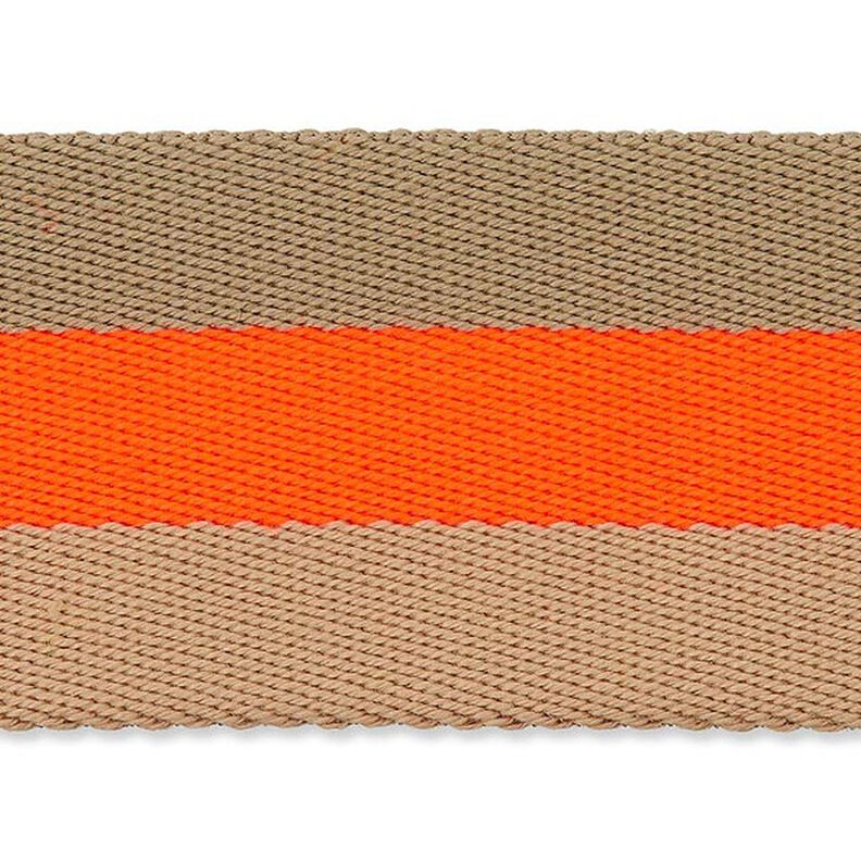 Sangle de sac fluo [ 40 mm ] – orange néon/beige,  image number 1