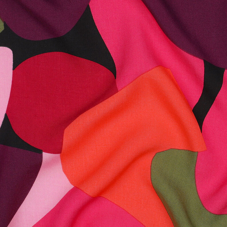 Tissu viscose LENZING™ ECOVERO™ Rockpool | Nerida Hansen – noir/rose intense,  image number 2
