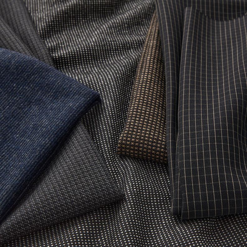 Mélange de laine à fines rayures – bleu nuit/bleu jean,  image number 4