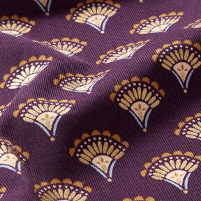 Velours milleraies Éventails à paillettes – aubergine, 
