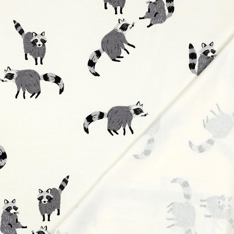Jersey coton Ratons laveurs Impression numérique | Poppy Fabrics – écru, image number 4