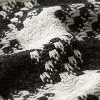 Tissu manteau en laine mélangée Grands carreaux – gris brume/noir, 
