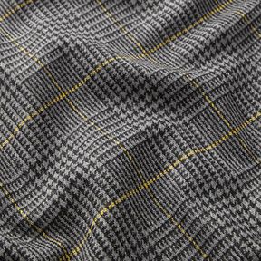 Drap de laine Prince de Galles – gris foncé/jaune, 