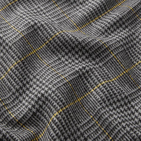 Drap de laine Prince de Galles – gris foncé/jaune,  image number 2