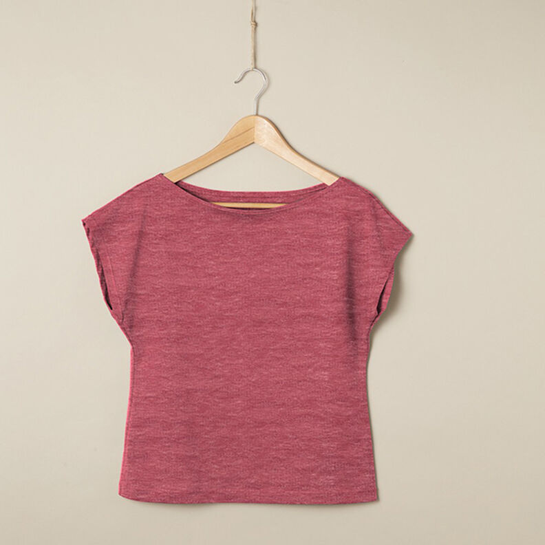 Jersey aspect froissé uni – mauve,  image number 5