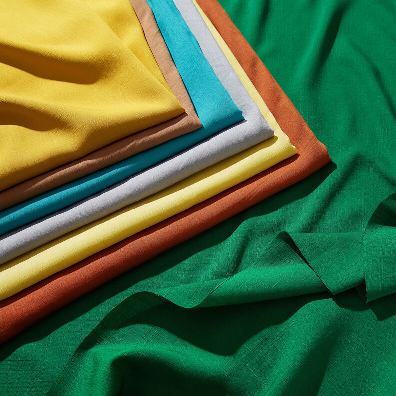 Tissu en viscose aspect lin – jaune curry, image number 5