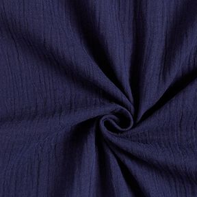 GOTS Tissu double gaze de coton | Tula – bleu marine, 