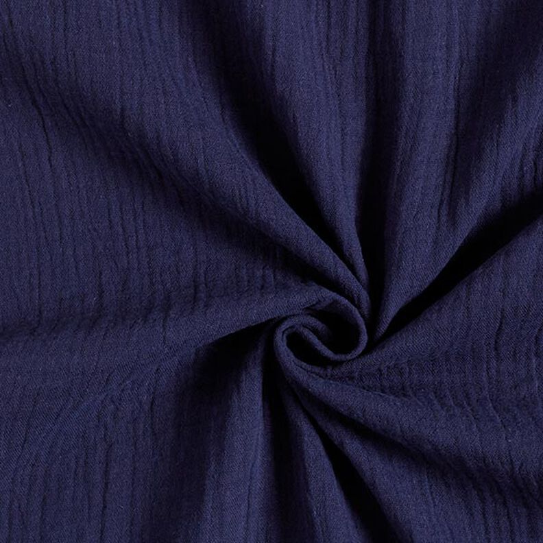 GOTS Tissu double gaze de coton | Tula – bleu marine,  image number 1