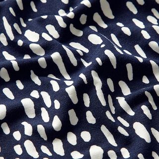 Jersey viscose pois gouttes – bleu marine/blanc, 