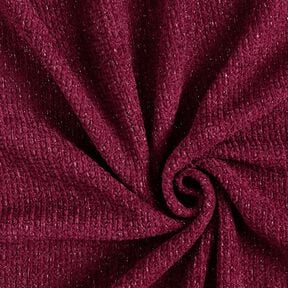 Chenille Jacquard maille Paillettes – rouge bordeaux/argent métallisé, 
