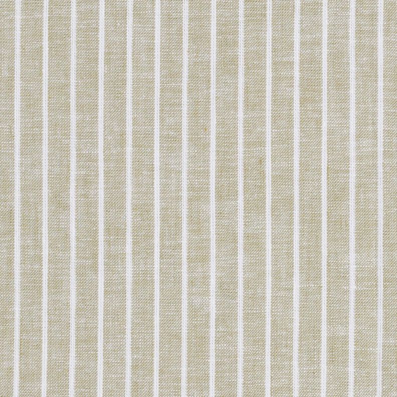 Mélange lin coton Larges rayures – beige foncé/blanc, image number 1