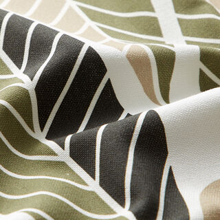 ARVIDSSONS TEXTIL – Tissu de décoration Semi-panama Blader – blanc/olive clair, 