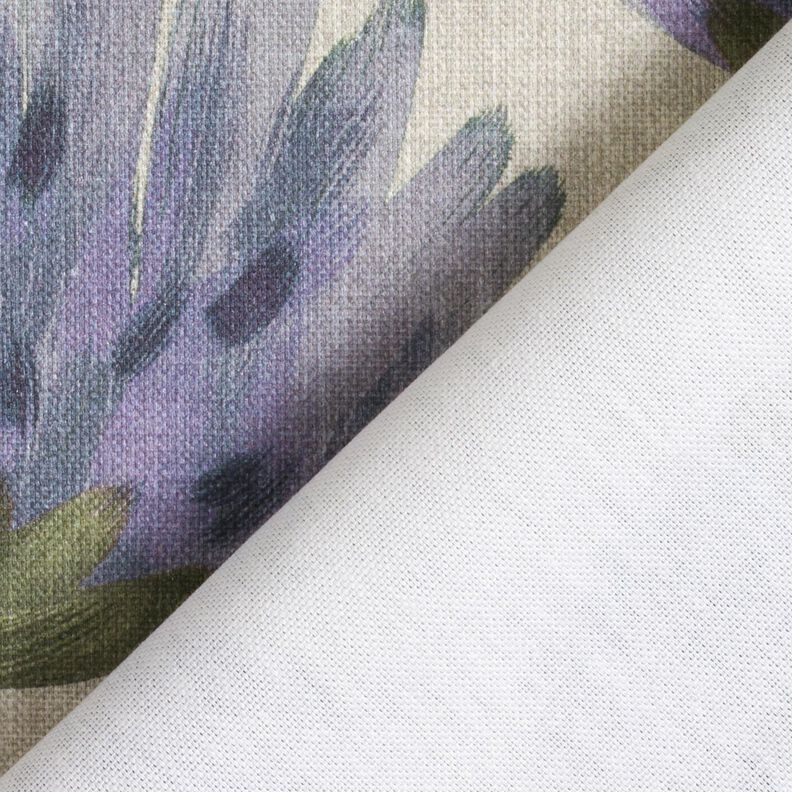 Tissu de décoration Semi-panama trèfle en fleurs – gris bleu/taupe clair, image number 4