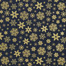 Tissu en coton Popeline Cristaux de neige – bleu nuit/or,  thumbnail number 1