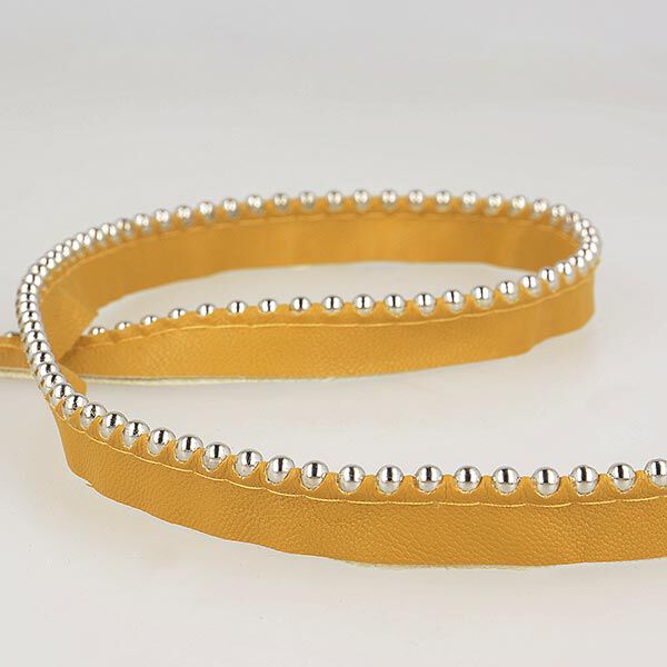 Passepoil avec perles de métal  [ Largeur : 13 mm ] – terre cuite,  image number 2