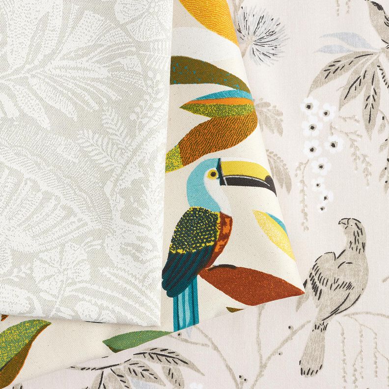 Tissu de décoration Satin de coton Jungle tropicale – noix de cajou,  image number 5
