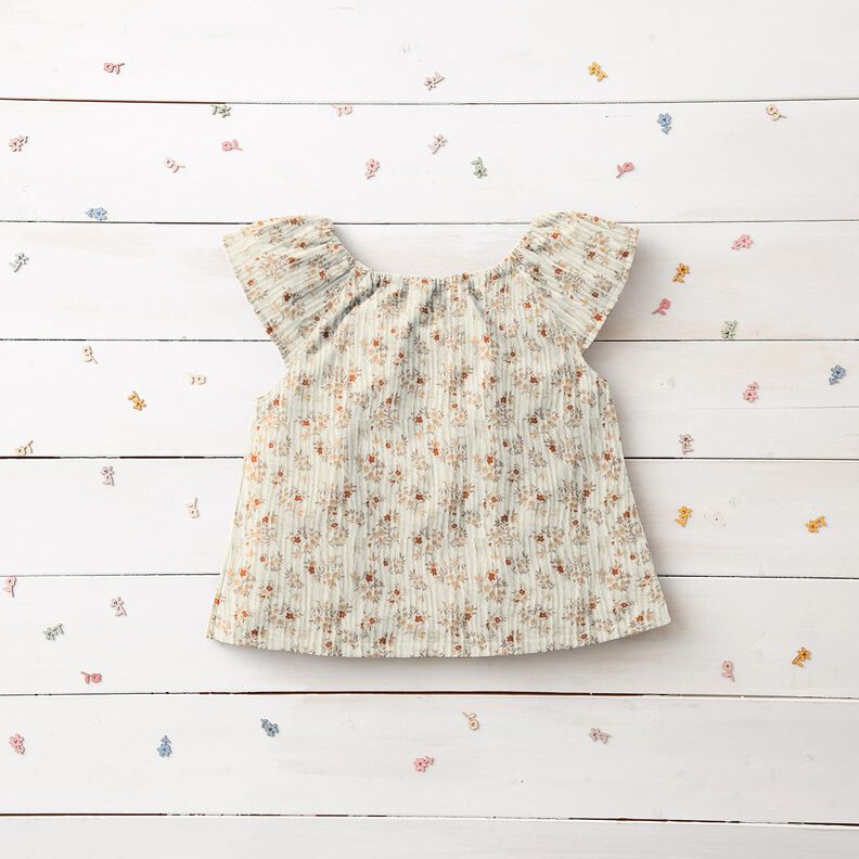 Tissu double gaze de coton Petites fleurs – écru,  image number 5