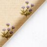Tissu de décoration Sergé coton Fleurs et écriture – beige,  thumbnail number 4