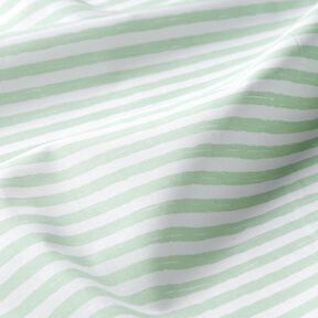 Tissu en coton Cretonne rayures décontractées – menthe clair/blanc, 