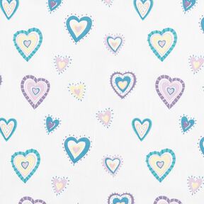 Jersey coton Cœurs multicolores – ivoire, 