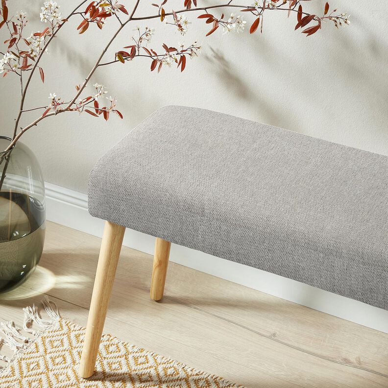 Tissu de revêtement Chenille Chiné – écru/argent,  image number 6