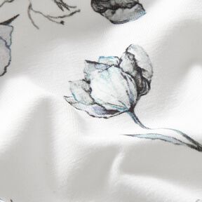 Jersey coton Coquelicots encre de Chine Impression numérique – ivoire/bleu noir, 