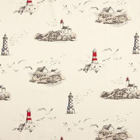 Tissu de décoration Panama Phares et mouettes – nature/chili, 