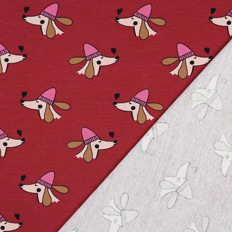 Sweat d’été Chien avec chapeau | Poppy Fabrics – rouge foncé/rose vif,  image number 3
