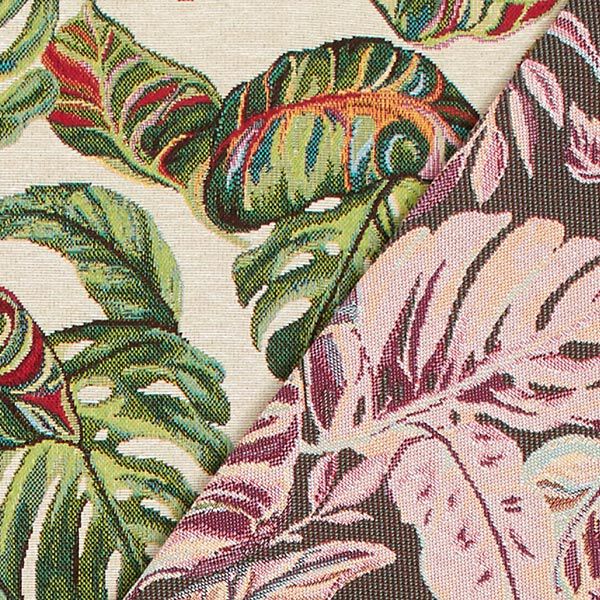 Jacquard Gobelin Palmier Monstera – vert/rouge,  image number 4