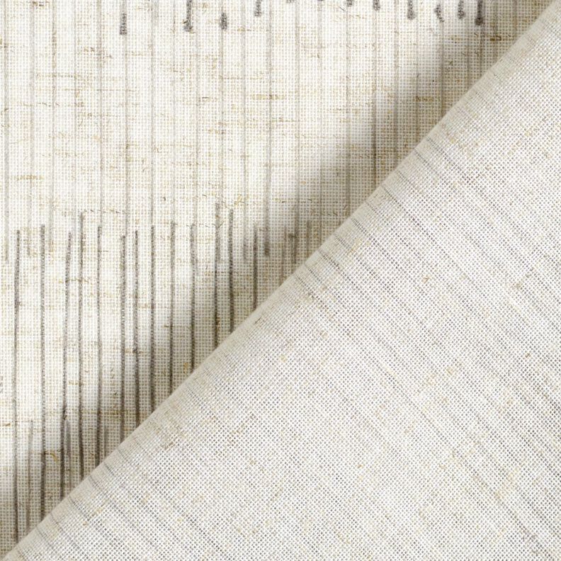 Tissu pour voilages Mélange lin Rayures irrégulières – gris/nature, image number 4