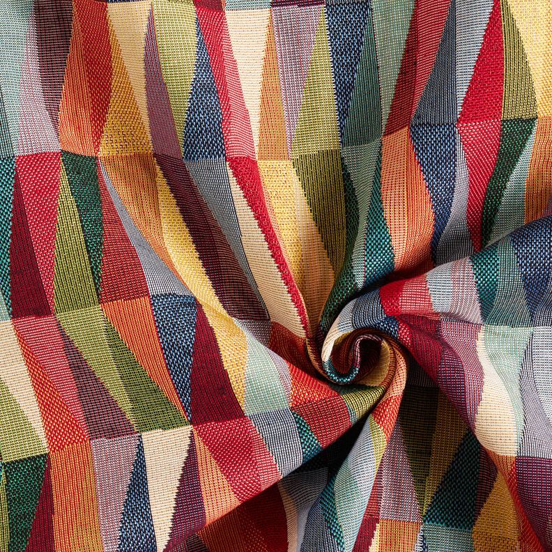 Tissu de décoration Gobelin Zigzag graphique – beige clair/carmin,  image number 3
