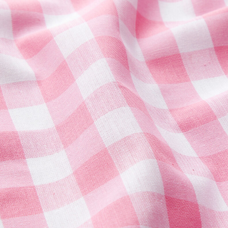 Tissu en coton Vichy à carreaux 1,7 cm – rose/blanc,  image number 2