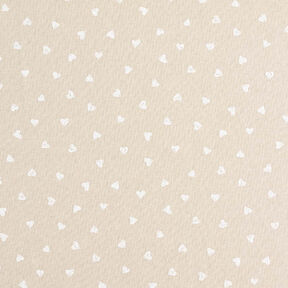 Tissu de décoration Semi-panama Petits cœurs – blanc/nature, 
