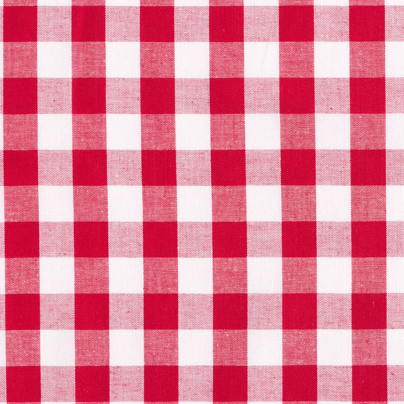 Tissu en coton Vichy à carreaux 1,7 cm – rouge/blanc,  image number 1