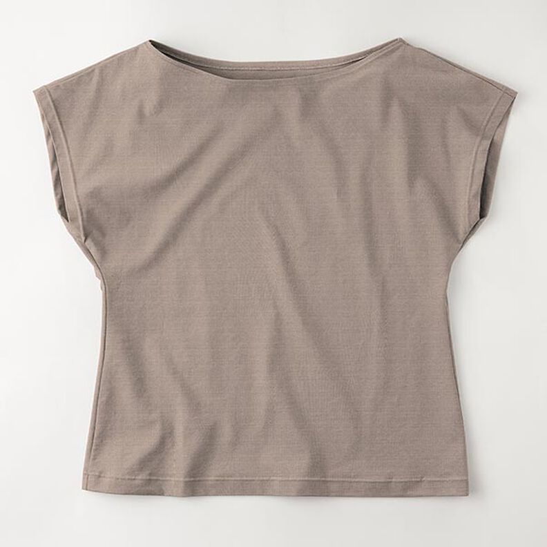 Jersey coton Medium uni – taupe foncé,  image number 8