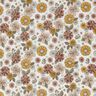 Tissu double gaze de coton Fleurs rétros – blanc,  thumbnail number 1
