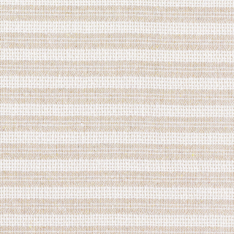 Tissu de coton Structure quadrillée à rayures horizontales – beige/blanc,  image number 1