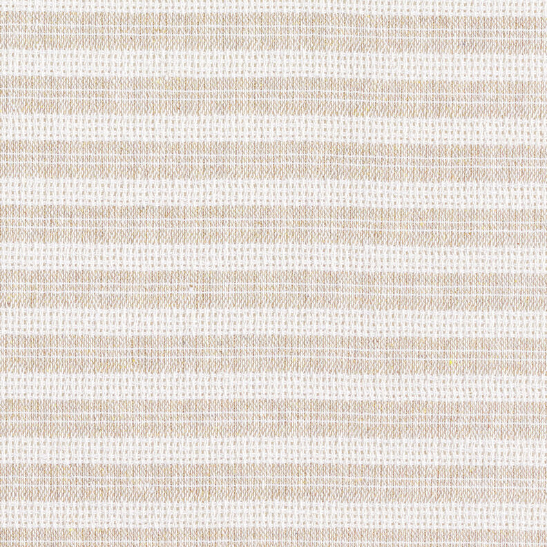Tissu de coton Structure quadrillée à rayures horizontales – beige/blanc, image number 1