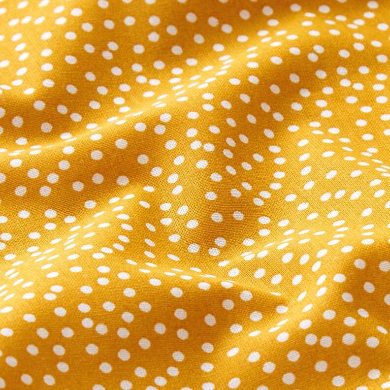 Tissu en coton Cretonne points irréguliers – jaune curry,  image number 2