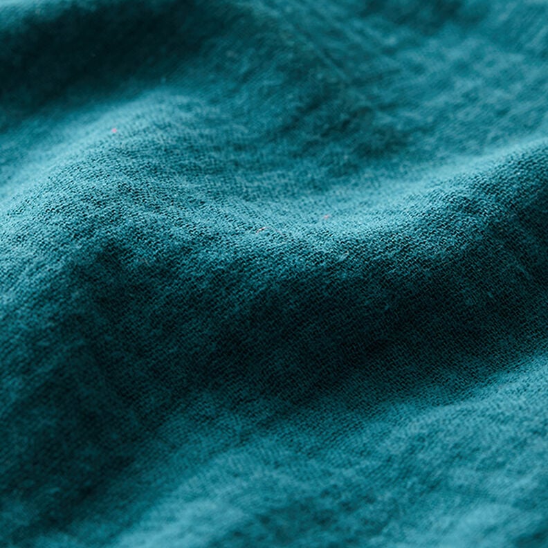 Tissu double gaze de coton – pétrole, image number 3