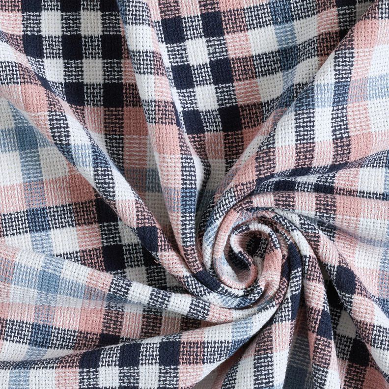 Tissu pour manteau Coton mélangé petit carreaux – vieux rose/blanc,  image number 3
