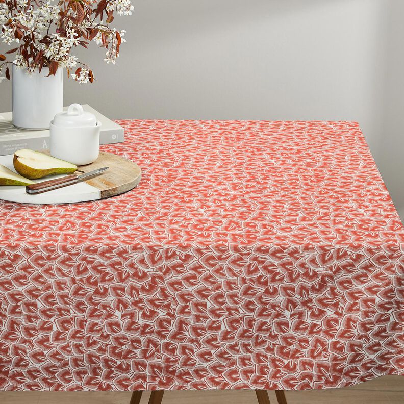 Tissu en coton Cretonne Feuilles abstraites – terre cuite/ivoire,  image number 8