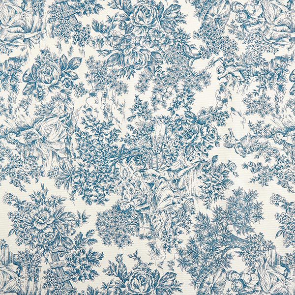 Tissu de décoration Canvas Toile de Jouy 280 cm – bleu,  image number 1