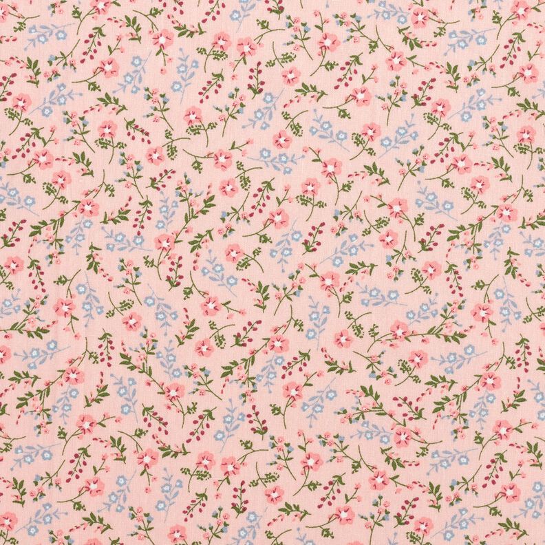 Popeline coton Mille-fleurs – rosé/bleu clair,  image number 1