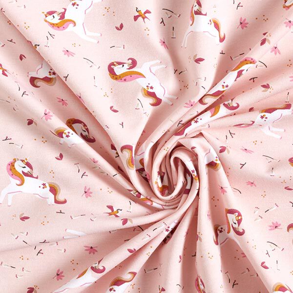 Jersey coton Licorne romantique – rosé,  image number 3