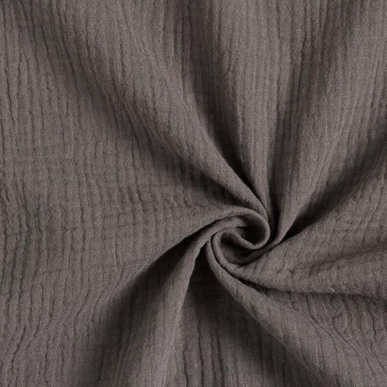 GOTS Tissu double gaze de coton | Tula – gris foncé,  image number 1