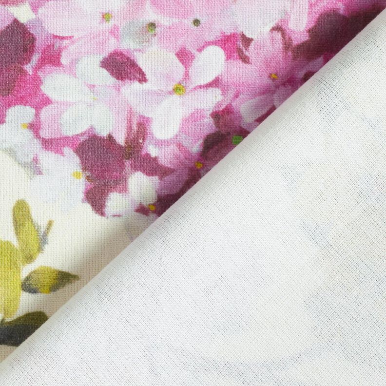 Tissu de décoration Canvas Hortensias – crème/myrtille, image number 4