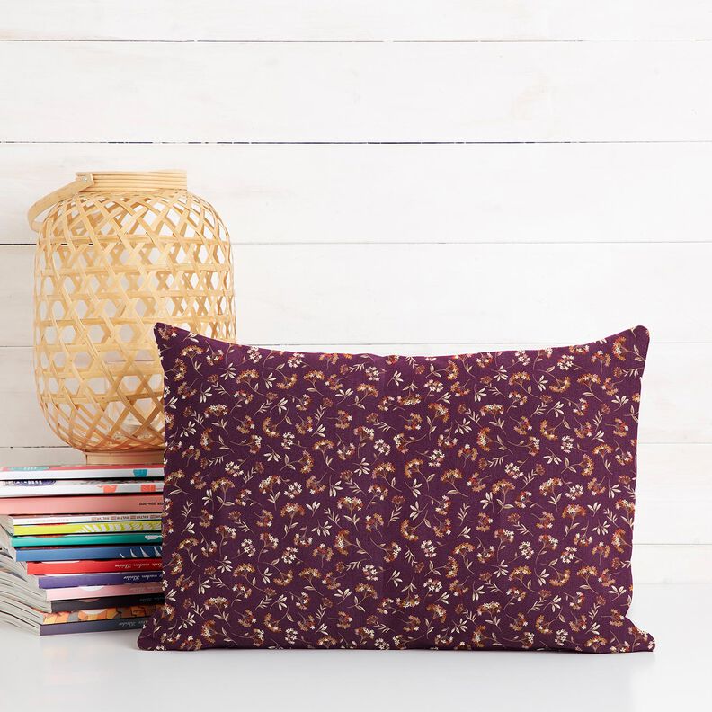 Tissu en coton Cretonne Fleurs délicates – raisin,  image number 6