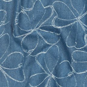 Jeans Jacquard Fleurs | Poppy Fabrics – bleu jean, 