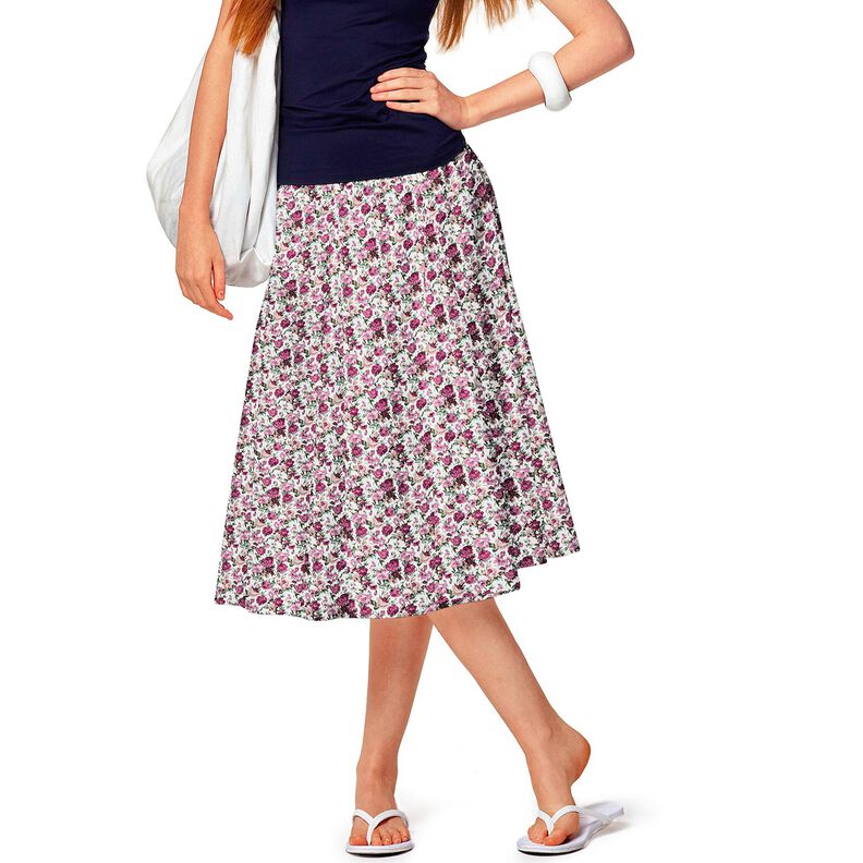 Popeline coton Wildrosen – blanc/mauve, image number 5